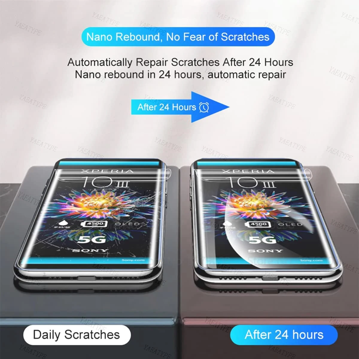 هيدروجيل فيلم لسوني اريكسون 1 5 10 II III حامي الشاشة HD طبقة رقيقة واقية على لسوني اريكسون 1 5 10 III IV V #4