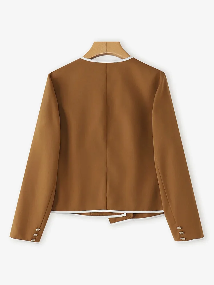 ZANZEA エレガントなブレザー秋ダブルブレスト長袖コート女性ファッション弓オフィスアウター 2025 カジュアルストリートジャケット