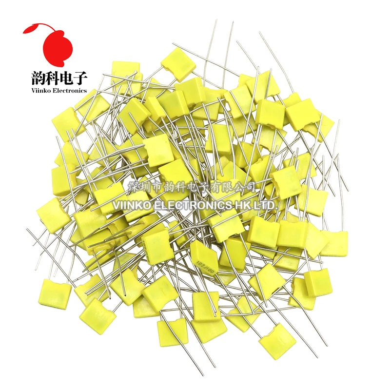 100pcs Polypropylene Safety Plastic Film 100V 1nF ~ 470nF 100nf 220nf 10nf 47nf 22nf 1nf 0.47uf 0.1uf Correction capacitor