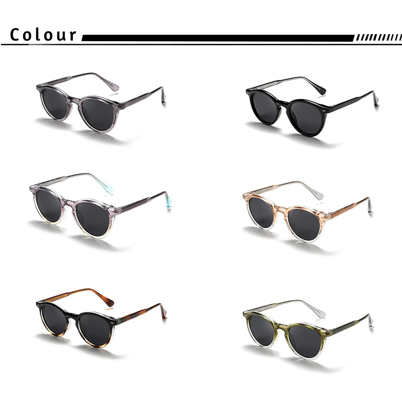 CATERSIDE Runde polarisierte Sonnenbrille für Herren, Propionat, hochwertige Sonnenbrille für Damen, Punk, Outdoor, Fahren, Angeln, Brillen, UV400 – Detail 3