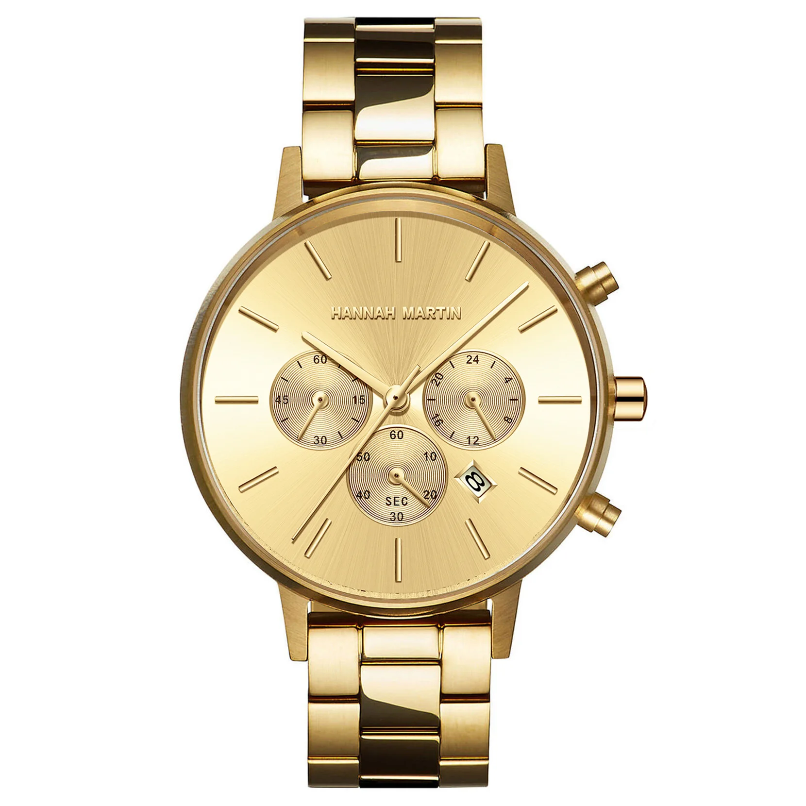 Модные женские часы, многофункциональный хронограф с застежкой-бабочкой, водонепроницаемый ремешок из нержавеющей стали, женские наручные часы