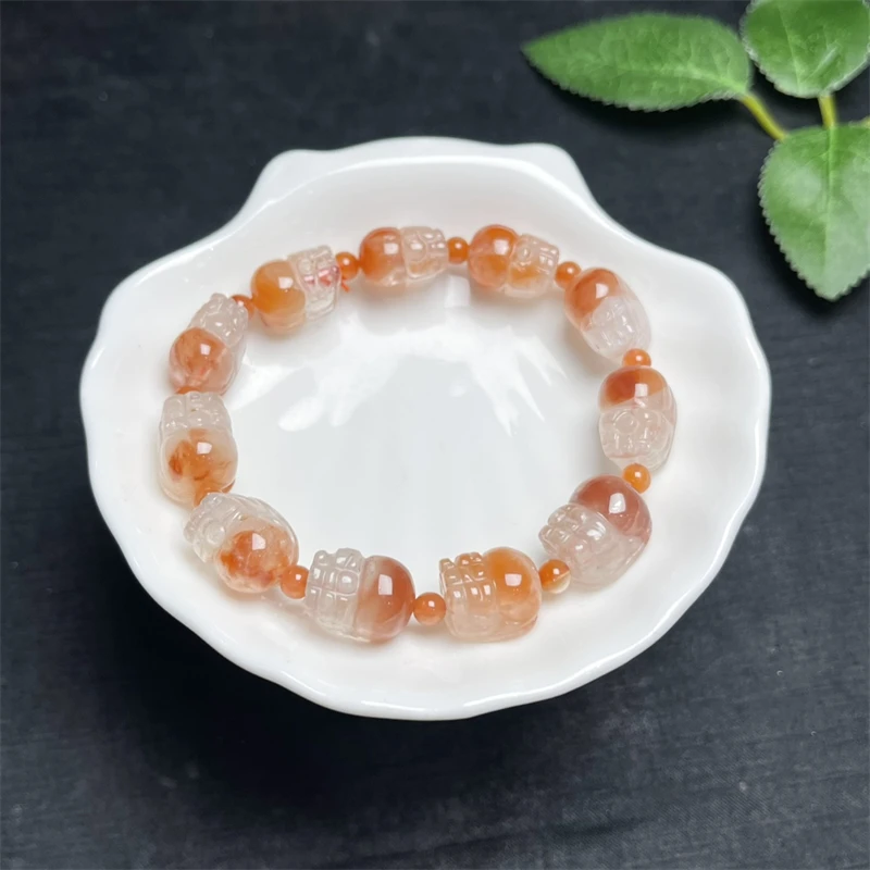 Natural Rabbit Hair Quartz Pixiu Bracelet For Women Men Love Gift Crystal Beads Strands Jewelry Gift 1PCS 14-18MM