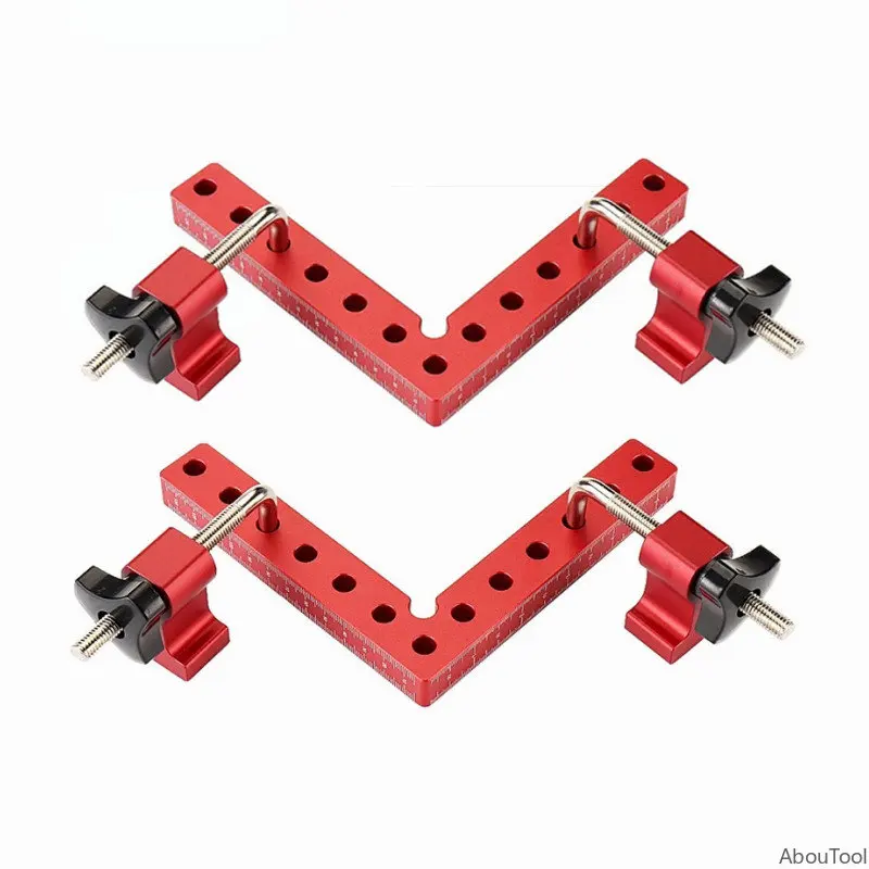 100/120mm Right Angle Fixing Clip 90 Degree L-shaped Auxiliary Fixture Positioning Panel Woodworking Assembly Fixture With Scale
