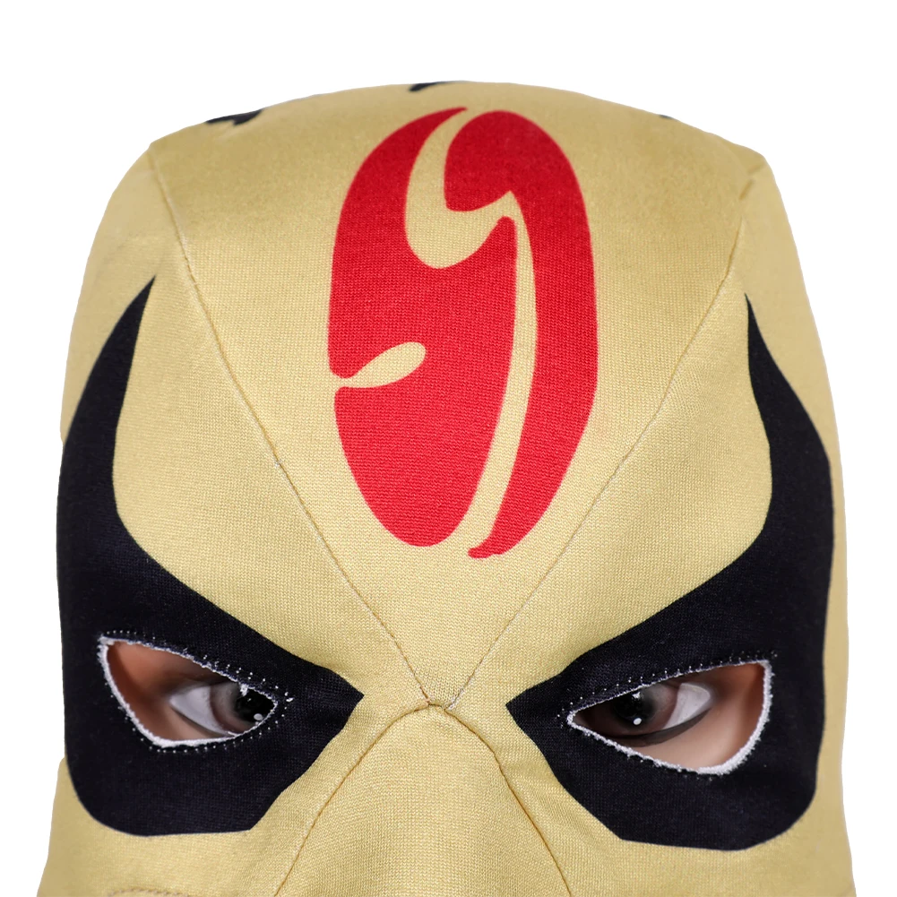 Men Iron Fist Cosplay Yellow Headgear Headband Mask Game Rivals Roleplay Headwear Outfits Halloween Party Costume Accessories view 6