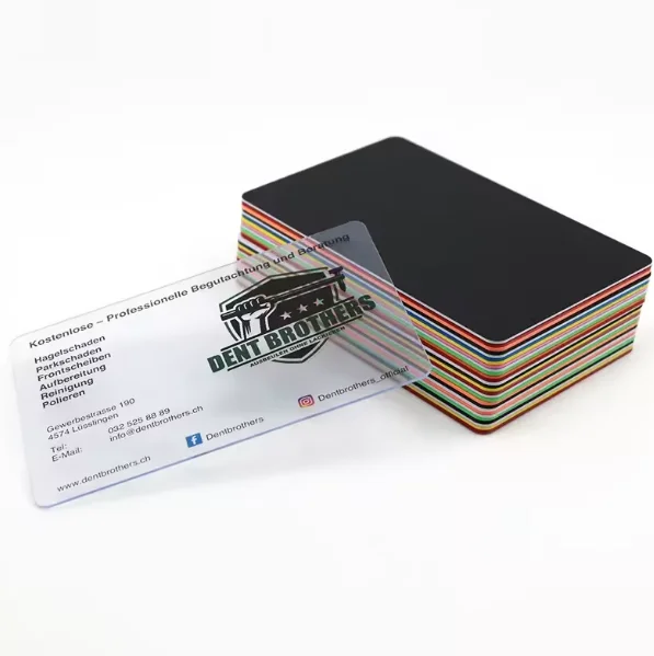 200pcs/500pcs Customized printing frosted waterproof unique design PVC transparent card plastic business card personalized