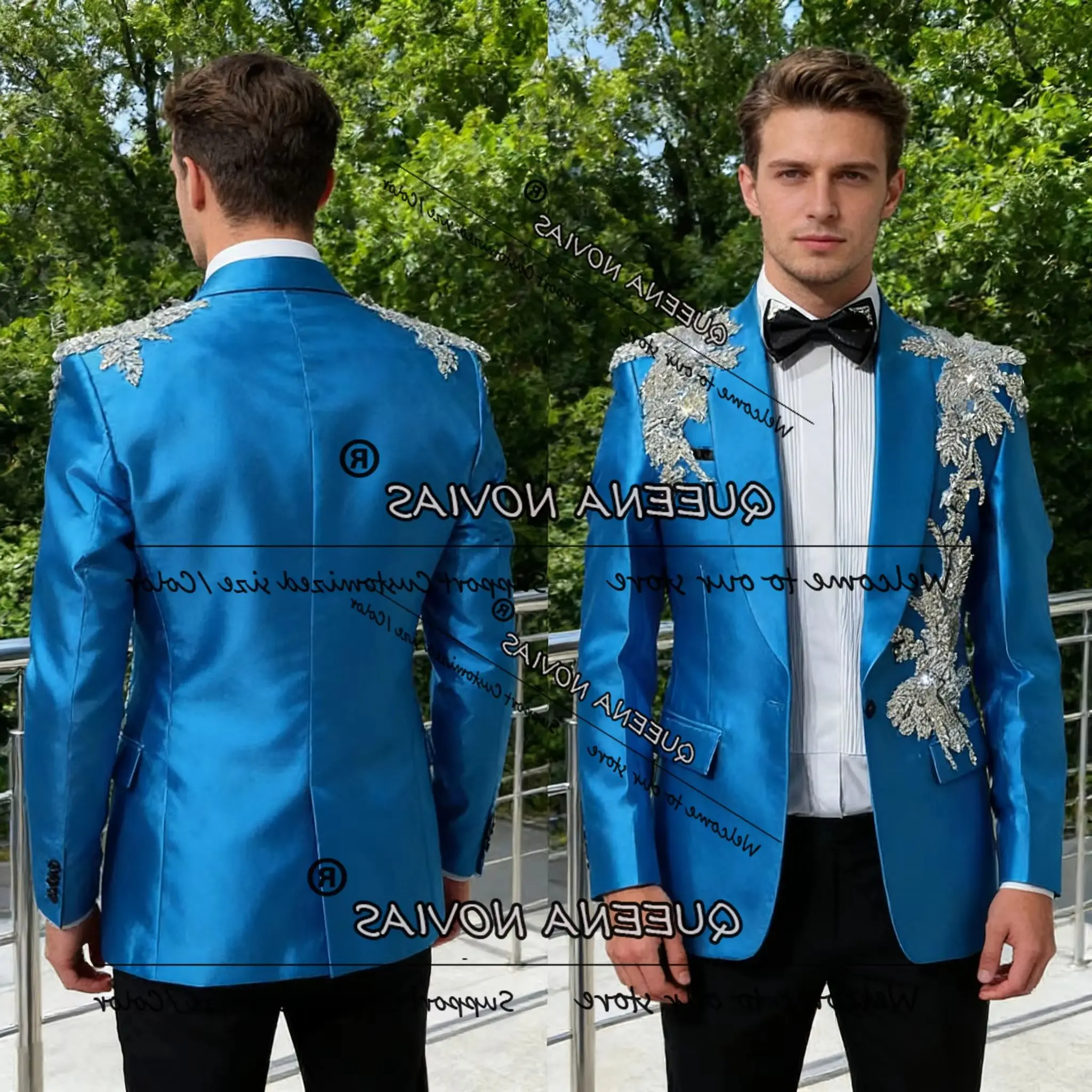 

Элегантный мужской костюм-тройка: пиджак, брюки и жилет. Формальная одежда для жениха, индивидуальный пошив, однобортный пиджак для выпускного вечера, мужской смокинг для банкета.