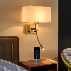 Lámpara de pared con cubierta de tela nórdica para el hogar, candelabro moderno para dormitorio, estudio, pasillo, mesita de noche, comedor, cocina, iluminación interior