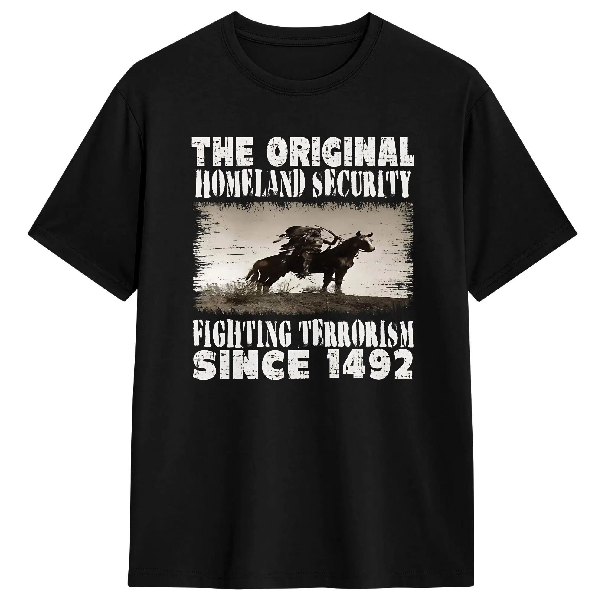 Homeland Security Fighting Terrorism T Shirt Summer  Pure Cotton T-Shirts For Men's Casual Tee Shirt Short Sleeve Aesthetic Tees