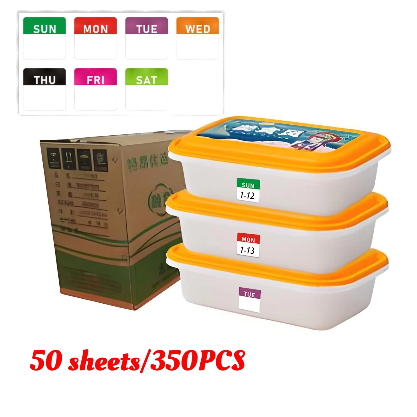 

Weekly Sticker Classification Spice Jar Label Waterproof Kitchen Storage Mason Bottle Jar Seasoning Bottle Sticker Day Marking