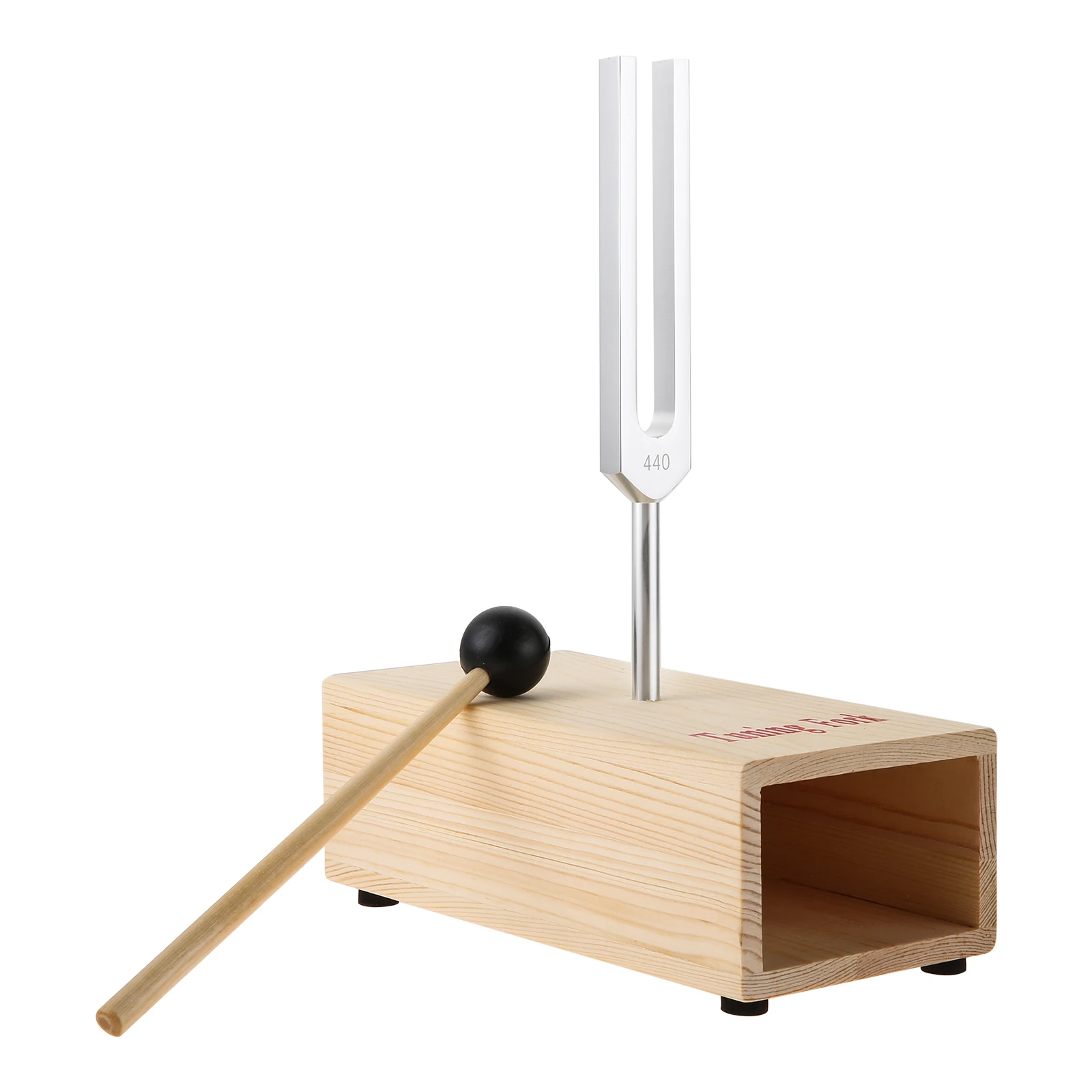 440 Hz Tuning Fork+Silicone Hammer Wooden box Cleaning Cloth Sound Therapy/DNA Repair Healing/ Musical Instrument/Vibration