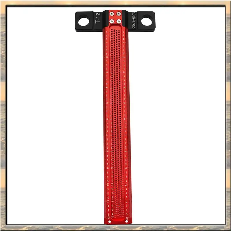 Stock Quantity Woodworking Scribe T-Type Square Hole Scribing Ruler Crossed-Out Line Drawing Marking Gauge Carpenter Measuring