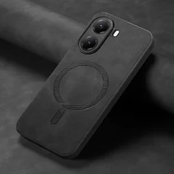for Magsafe Leather Case for POCO X7 Pro Matte Wireless Charging Protection Cover Bumper for POCO X7 X7 Pro F7 Ultra Shell
