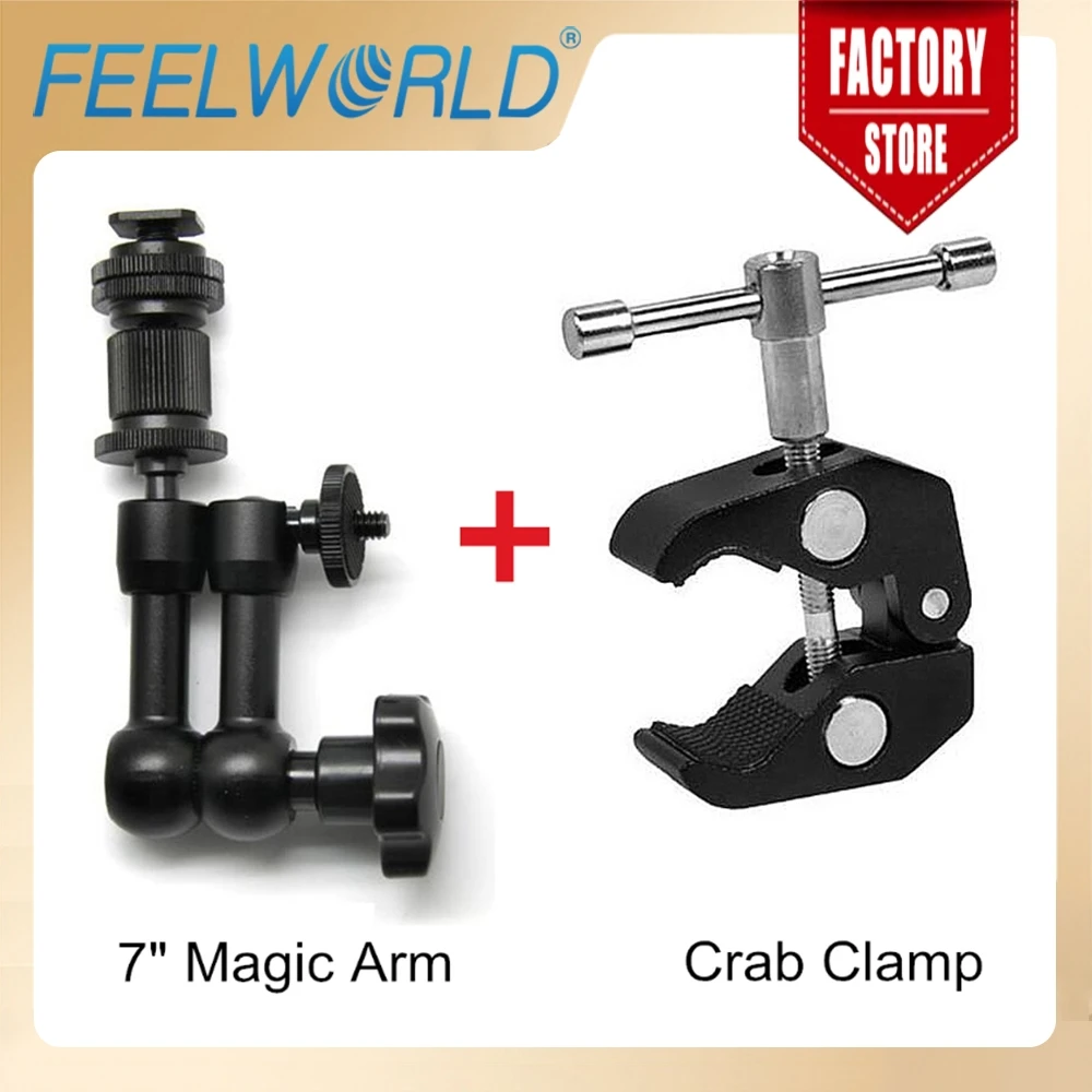 Feelworld Magic Arm with Crab Clamp for Feelworld F570 F6 T7 T756 FW703 FW759 FH7 Etc Camera Field Monitors