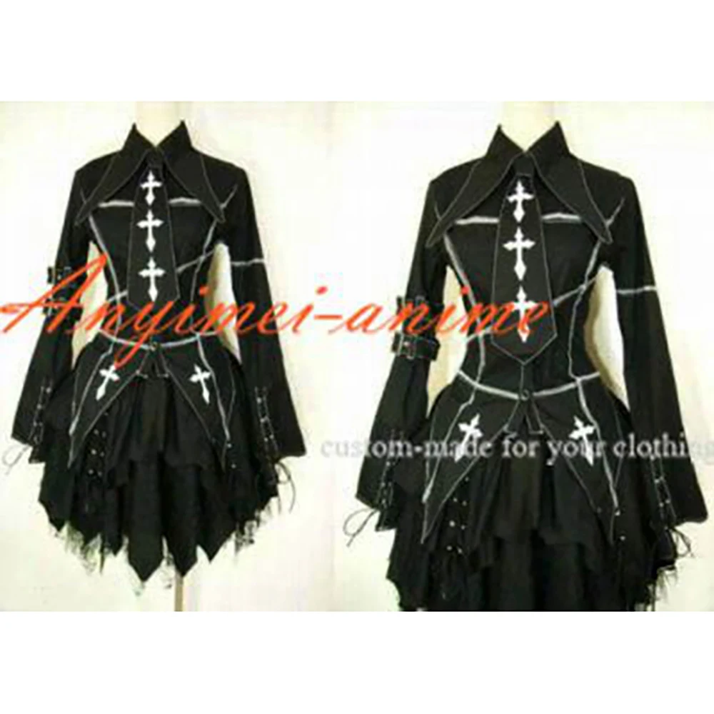 

fondcosplay hiphop Gothic Tripp Lolita Punk Fashion Black cotton Jacket Coat skirt Cosplay Costume CD/TV[CK1140]