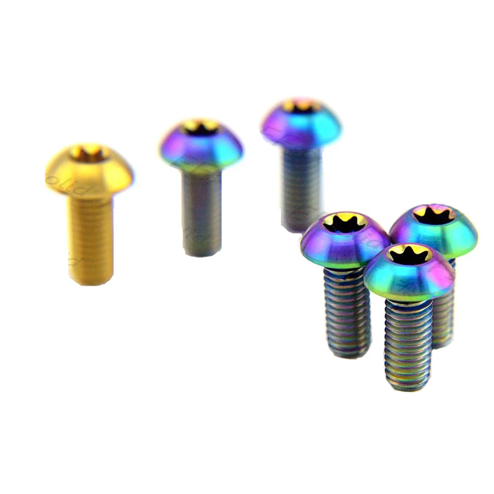 1pcs Titanium Alloy Screw GR5 M5x12mm Half Round Head Plum Blossom Bicycle Refit Screws