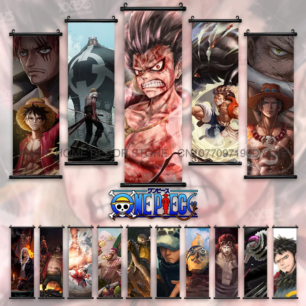 

ONE PIECE Poster Law Anime Wallpaper Monkey D.Luffy Hanging Painting Roronoa Zoro Scroll Picture Wall Art Eustass Kid Home Decor