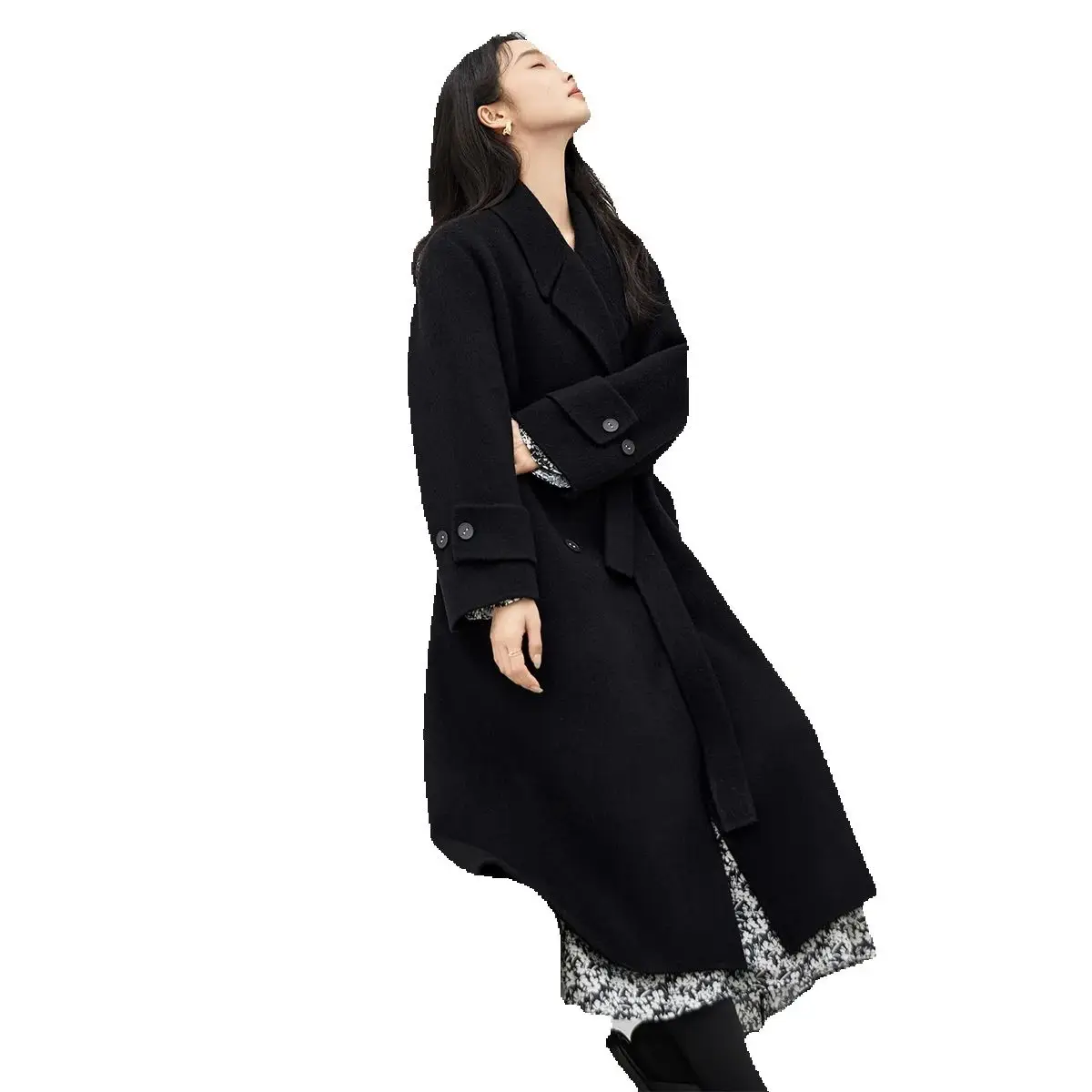 24/5000 Minimalist camel hair double-sided woolen coat for women, new winter 2025 woolen coat