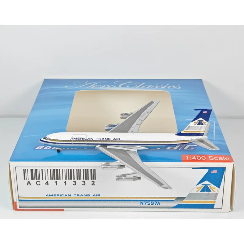 

AeroClassics Diecast 1/400 Scale American Trans Air B707-300 N7597A Alloy Aircraft Model Collection Toys Ornaments Display