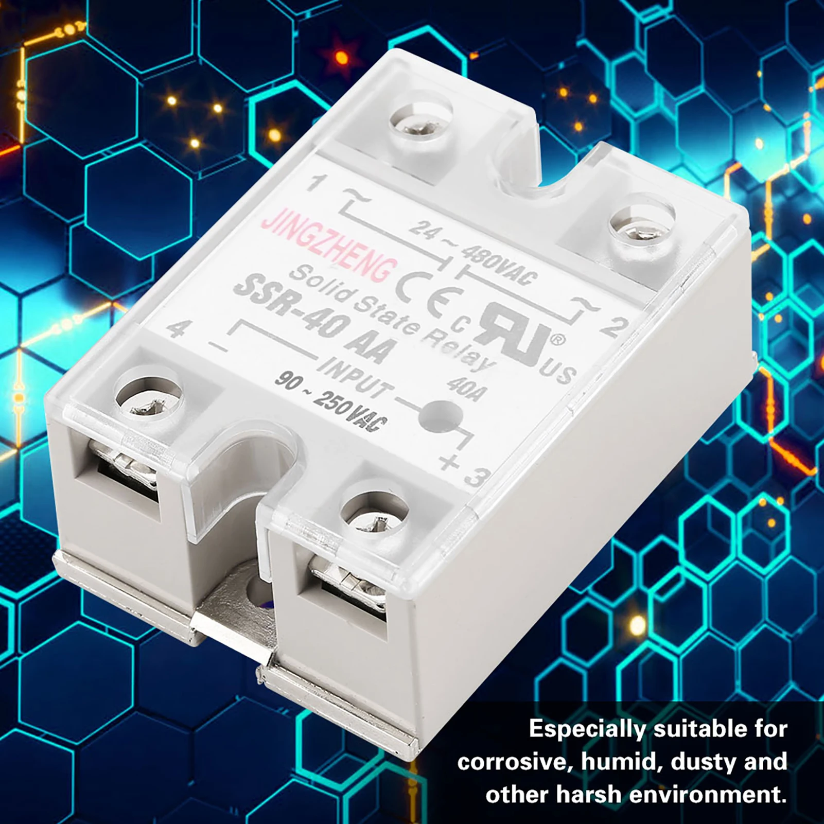 

Relay State Relay State Relay AC-AC SSr 40AA 40A State Relay Module AC-AC Input 90-250V AC Output 24-480V AC