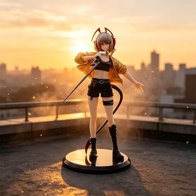 Game Arknights Wiš'adel PVC Pretty Girl Stand Figure Model Desktop Holder Display Ornament Figurine Collection Gift Statue Model
