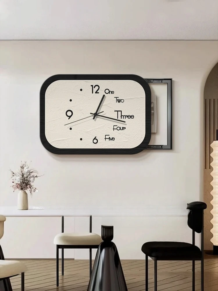 2026hot sell French Retro Electric Meter Box Decorative Painting with Clock, Vintage Style Distribution Panel Cover Hanging Pain