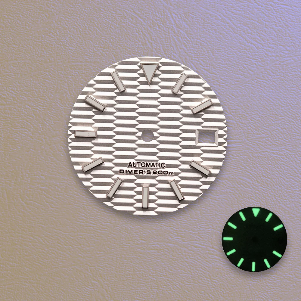  Sell Like Hotcakes 28.5mm S Logo SKX007 Dial Green Noctilucent Suitable for NH35/4R36 Movement Watch Modification Accessories - view 5
