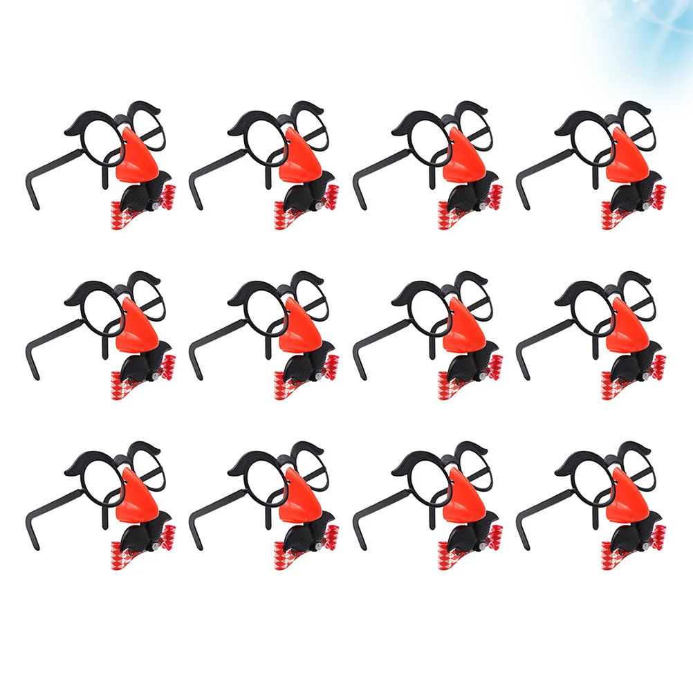 

12pcs Mustache Glasses Funny Prank Props For Lightweight Disguise Eyebrow Nose Costume Party Halloween Gag Glasses Trick
