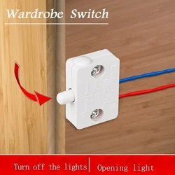 1set Household Automatic Reset Switch Closet Cabinet Light Door Control Wardrobe