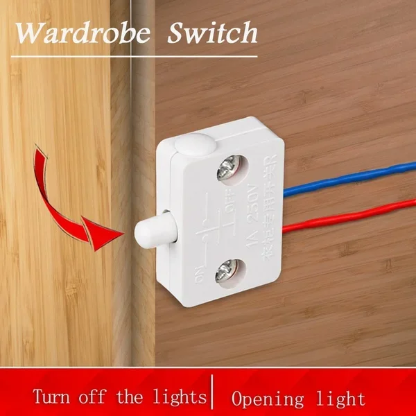 1set  Household Automatic Reset Switch Closet Cabinet Light   Door Control  Wardrobe