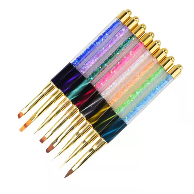 Nails Art Brush Lines Stripe Flower Painting Drawing Pen Acrylic UV Gel Extension Grids Brush 3D Design Drawing Manicure Tools