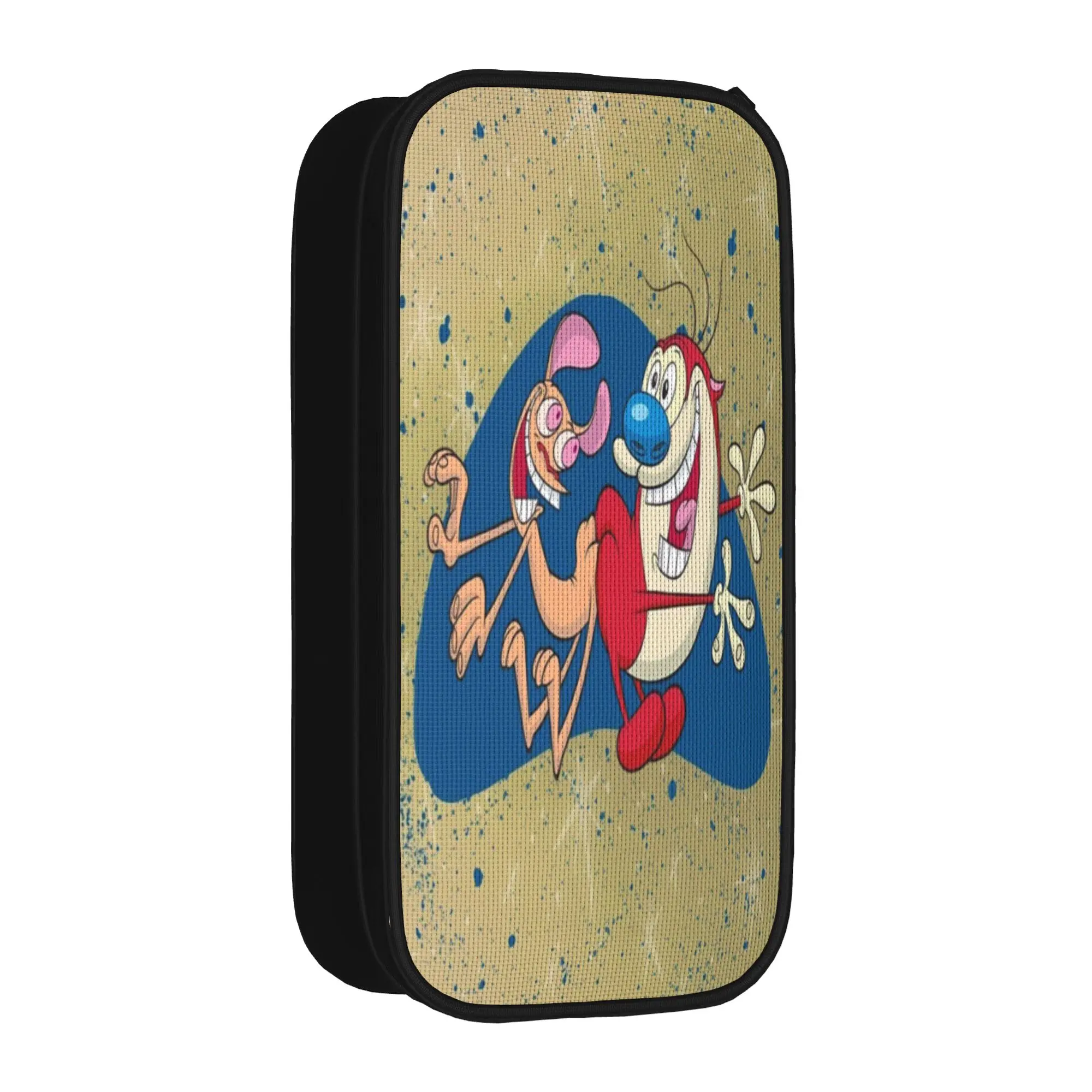 Large Capacity Pen Box  Duo Rucksack Ren & Stimpy  Office Accessories  Double Layer Pencil Case Stationery