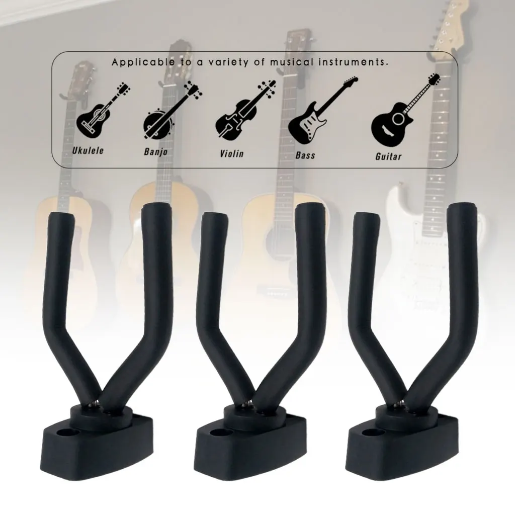 3PCS Acoustic Guitarra Hook Display Stand Vertical Display Storage Rack Gun Guitar Baseball Bat Holder Hanger Hook Wall Mounted