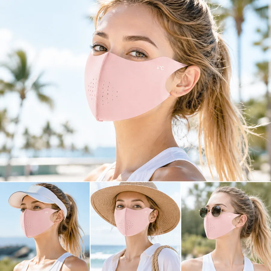 Cooling Summer Sun Mask Outdoor Sports Breathable Ice Silk Driving Summer Face Coover Cycling Ice Silk Shopping Sun Mask