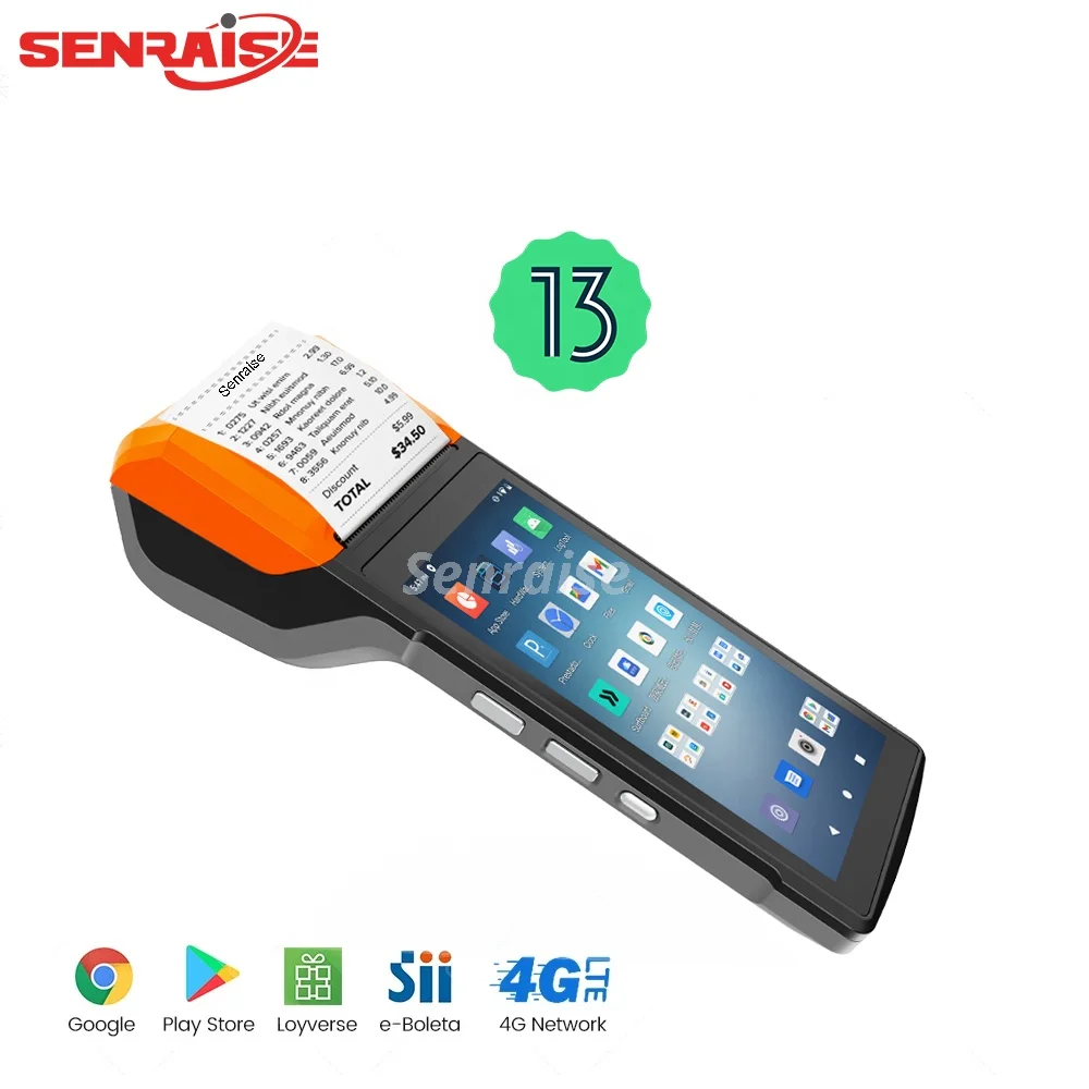 Android 13 Handheld Touch Screen Pos Terminal Machine with Card Reader