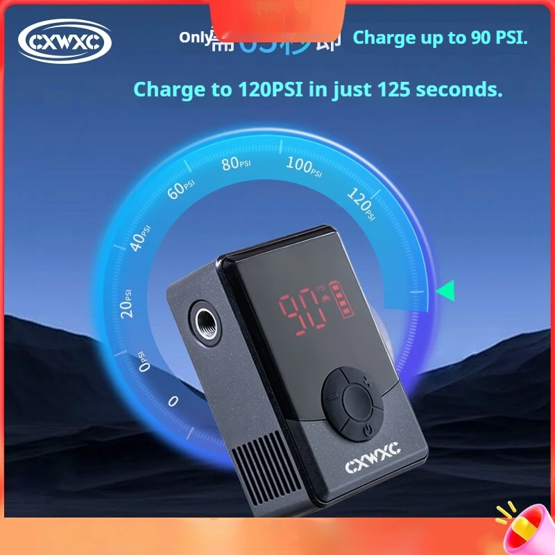 

Портативный электрический воздушный насос для автомобилей, велосипедов, мотоциклов с цифровым дисплеем, манометр для шин, велоспорт, спорт, развлечения