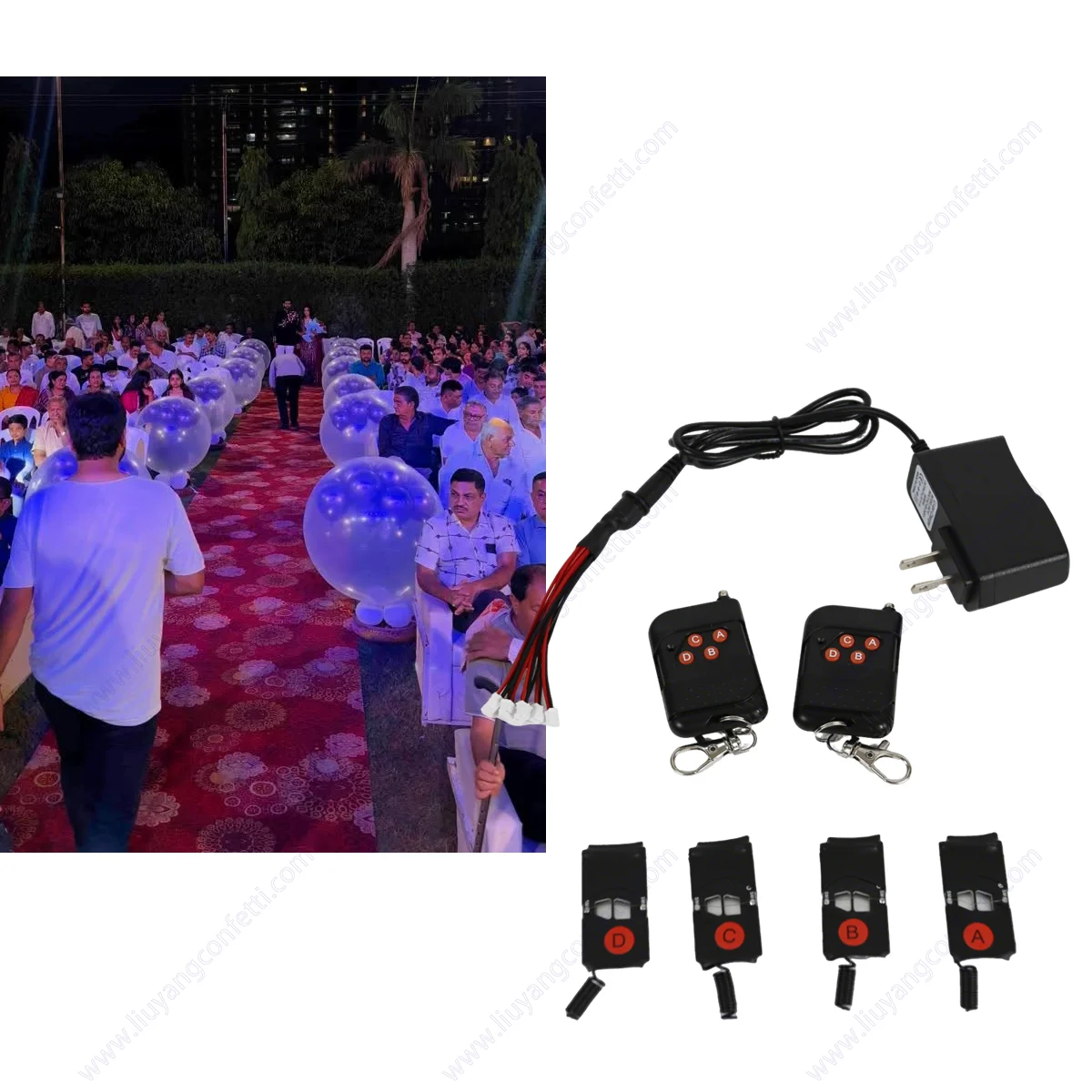 원격 제어 풍선 키트 폭발 블래스터 머신 포퍼 웨딩 생일 결혼 무대 폭발기 성별 공개 파티 신부