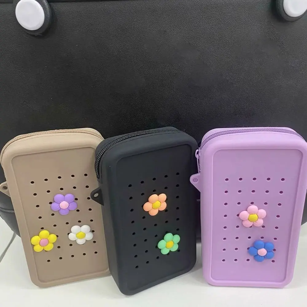

Silicone Storage Pouch with Lanyard Waterproof Phone Holder Large-Capacity Handbags Beach Bag Connector for Bogg Bag Decorative