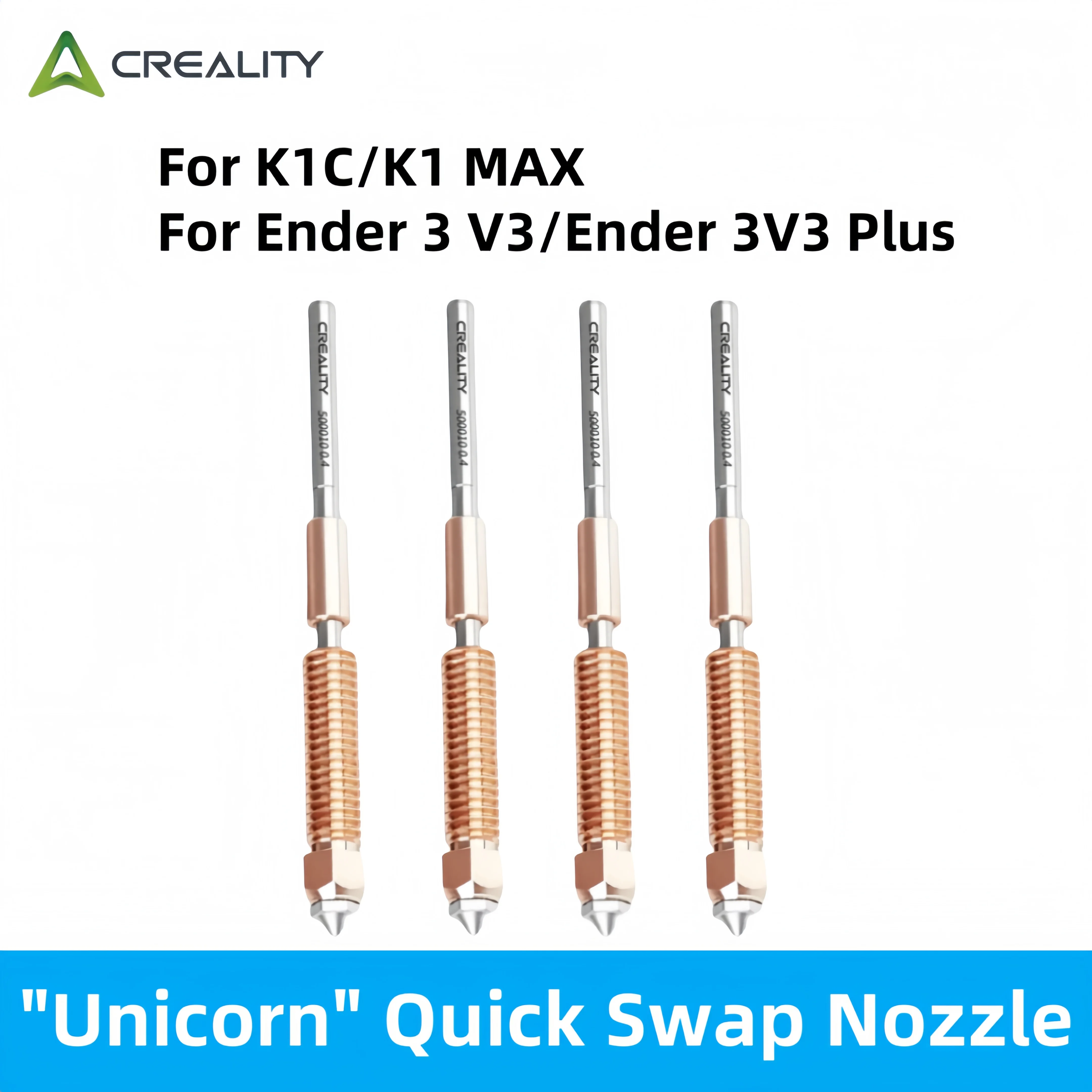

Creality K1C Nozzle Unicorn Комплект быстросменных насадок High Flow Цельнометаллическое интегрированное трехметаллическое сопло для K1 Max/K1C/Ender-3 V3