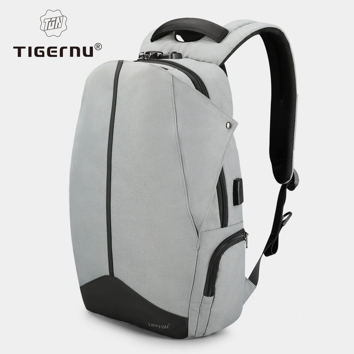 

Tigernu Anti Theft Patented Zipper TSA Lock No Key Design Men USB 15.6 inch Laptop Backpacks Schoolbag Student College Backpack