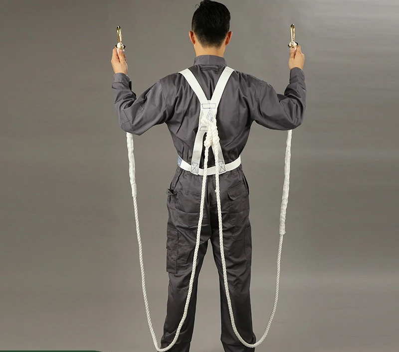High Altitude Work Safety Set Full Body 5 Point Half Body Harness Fall Protection Rope Lanyard Kit