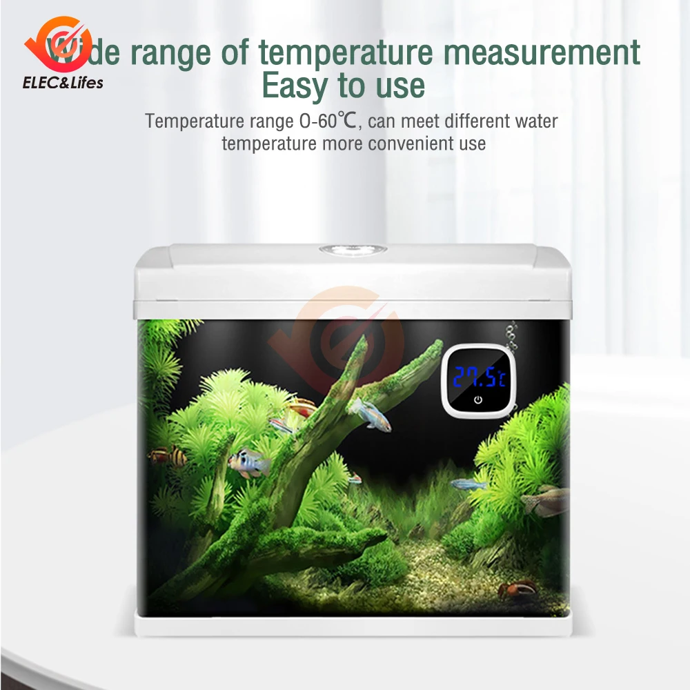 Fish Tank Thermometer High-precision Led Digital Display Electronic Aquarium Thermometer Tester Meter Gauge With Battery