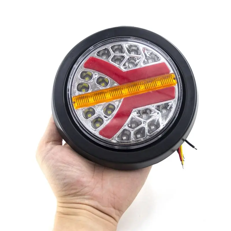 HOT-2Pcs 12V 24V LED Round Car Rear Tail Light Brake Stop Side Marker Turn Warning Indicator Lamp Truck Trailer ATV RV Bus,2Pcs
