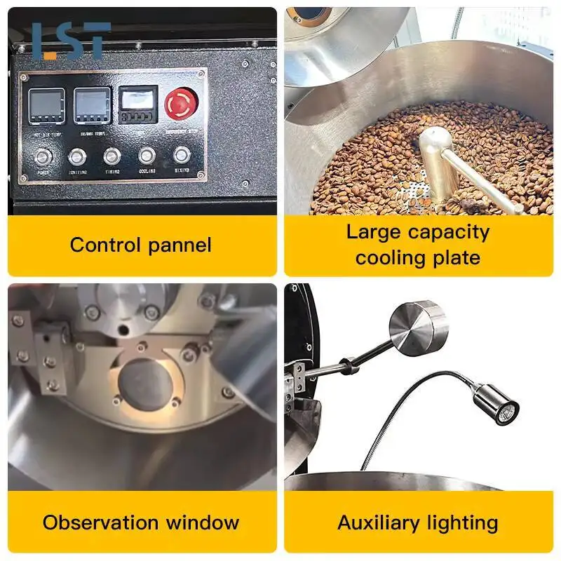 Torréfacteur électrique fabriqué en chine, 1Kg, 2kg, 5kg, séchage et torréfacteur de café Commercial à bon prix
