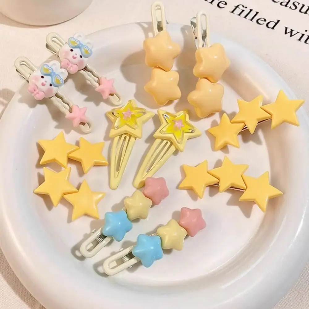 Cute Alloy Star Hair Clip Fairy Sweet Y2K Hair Clip Dopamine Hair Accessories Banger Clip for Girls