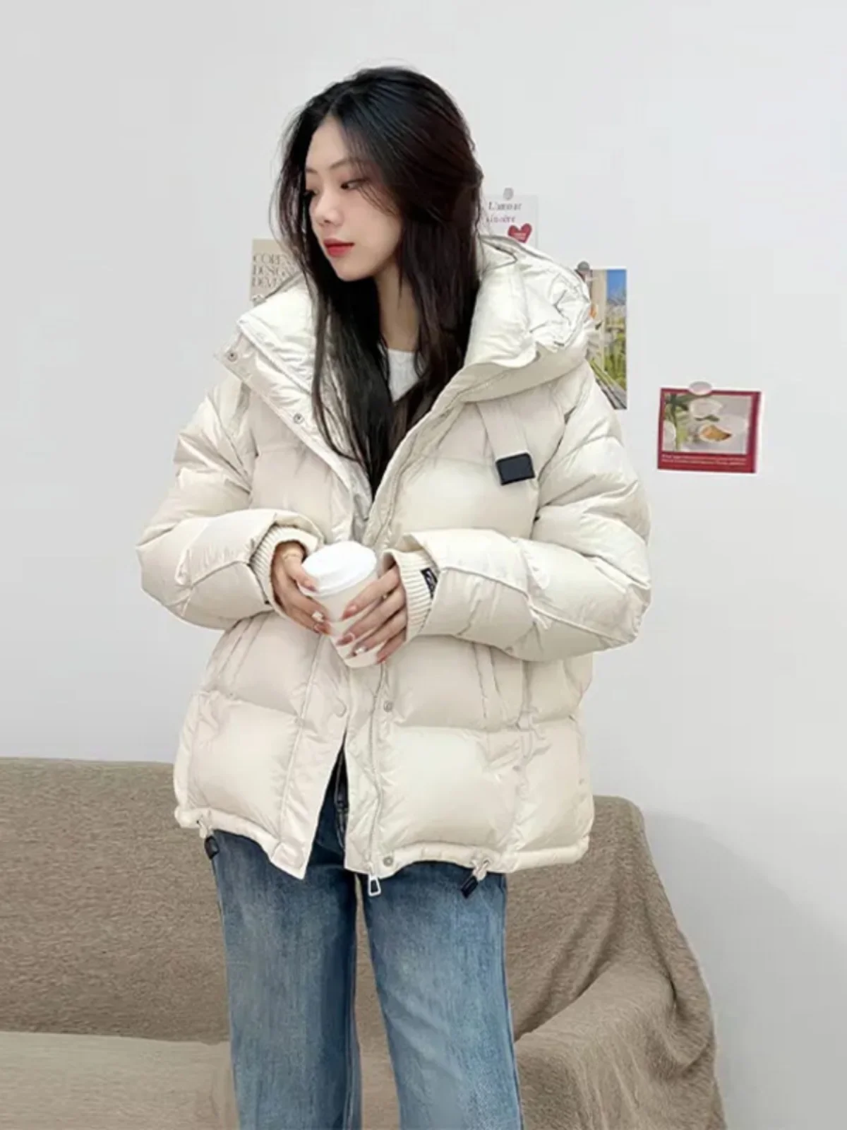

Women's Fashionable Winter Jacket 2025 Thickened Short Style Korean Version Hooded Coat Warm Cotton Clothes Female Outerwear