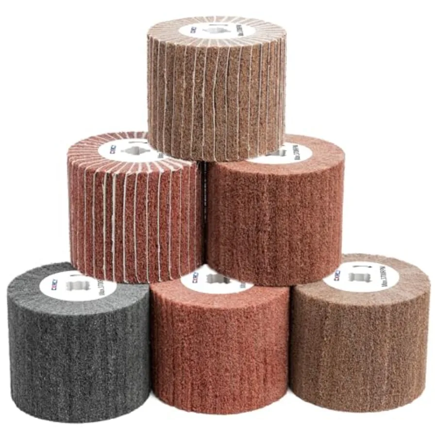 6 Piezas de Ruedas de Lija de Alambre No Tejido para Pulido y Abrillantado, 120x100mm, Grano 240/240SP/320/320SP/400/600 para Acero Inoxidable