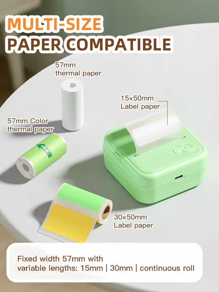 DOLEWA D8 Tragbare Mini-Drucker, kabellos, Bluetooth, tintenloser Aufkleberhersteller, Drucker, Tag-Preismaschine für Büro, Schule, Küche – Detail 3