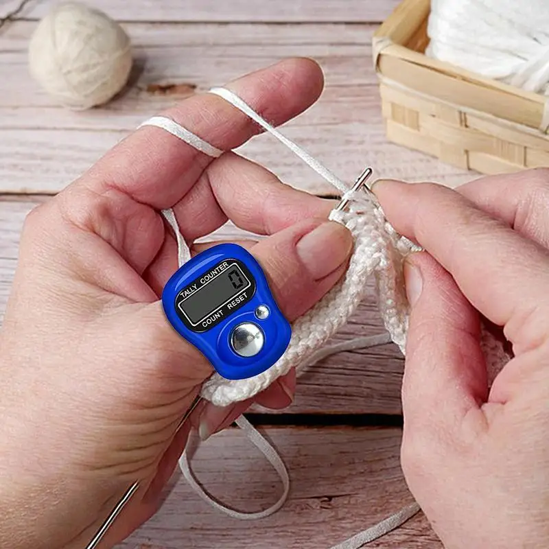 Elektronische Digitale LCD Finger Ring Tally Zähler Mini Reihe Taste Clicker Hand Zähler Ring Für Nähen Stricken Weben Werkzeug