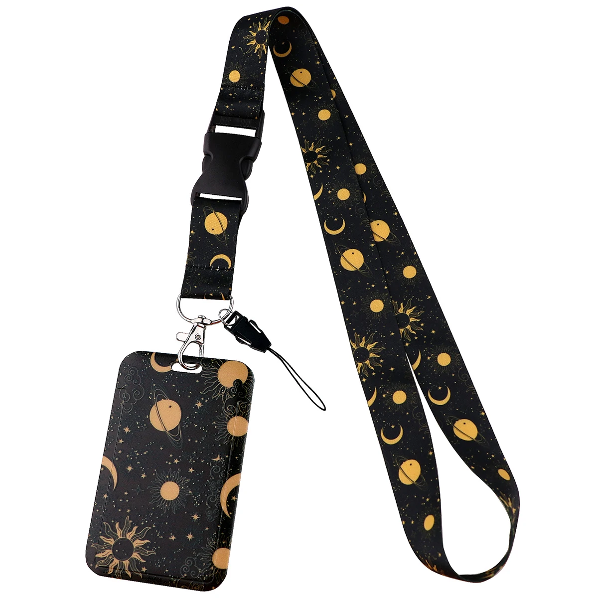 simple Moon Buckle Lanyards For Keys Chain ID Credit Card Cover Pass Phone Charm Neck Straps Badge Holder Accessories Gifts