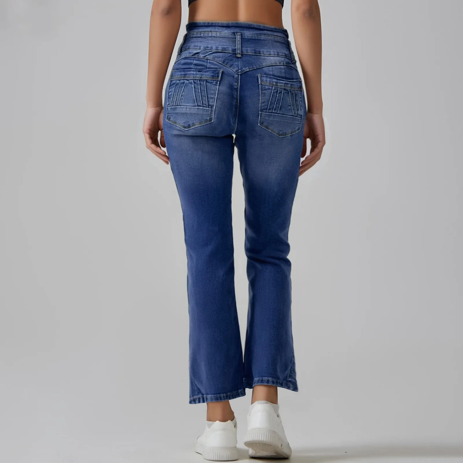 2025 High Waist Jeans Flare Trousers Length Slim Women'S Jeans Denim Pants Punk Streetwear Wide Leg Trousers Female Clothing